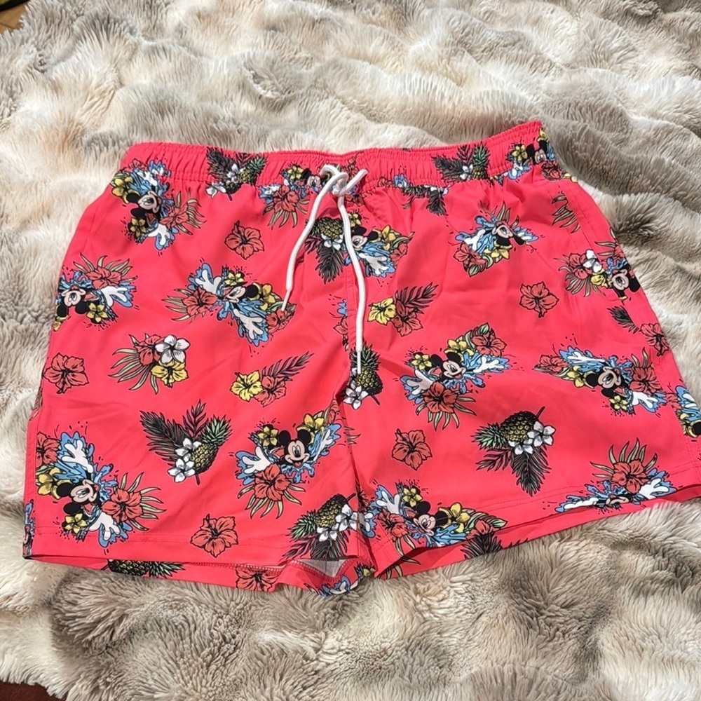 Disney Mens Pink Floral Swim shorts
